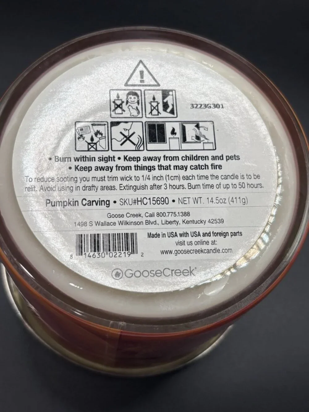 Goose Creek Pumpkin Carving 3 Wick Jar Candle 14.5 oz Halloween Jack-o’-lantern - Picture 9 of 14